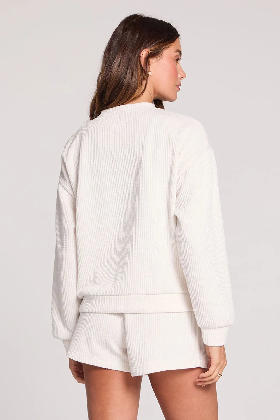 Saltwater Luxe Long Sleeve Pullover In Ecru