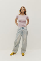 Kuwalla Micro Rib Tee in Blush