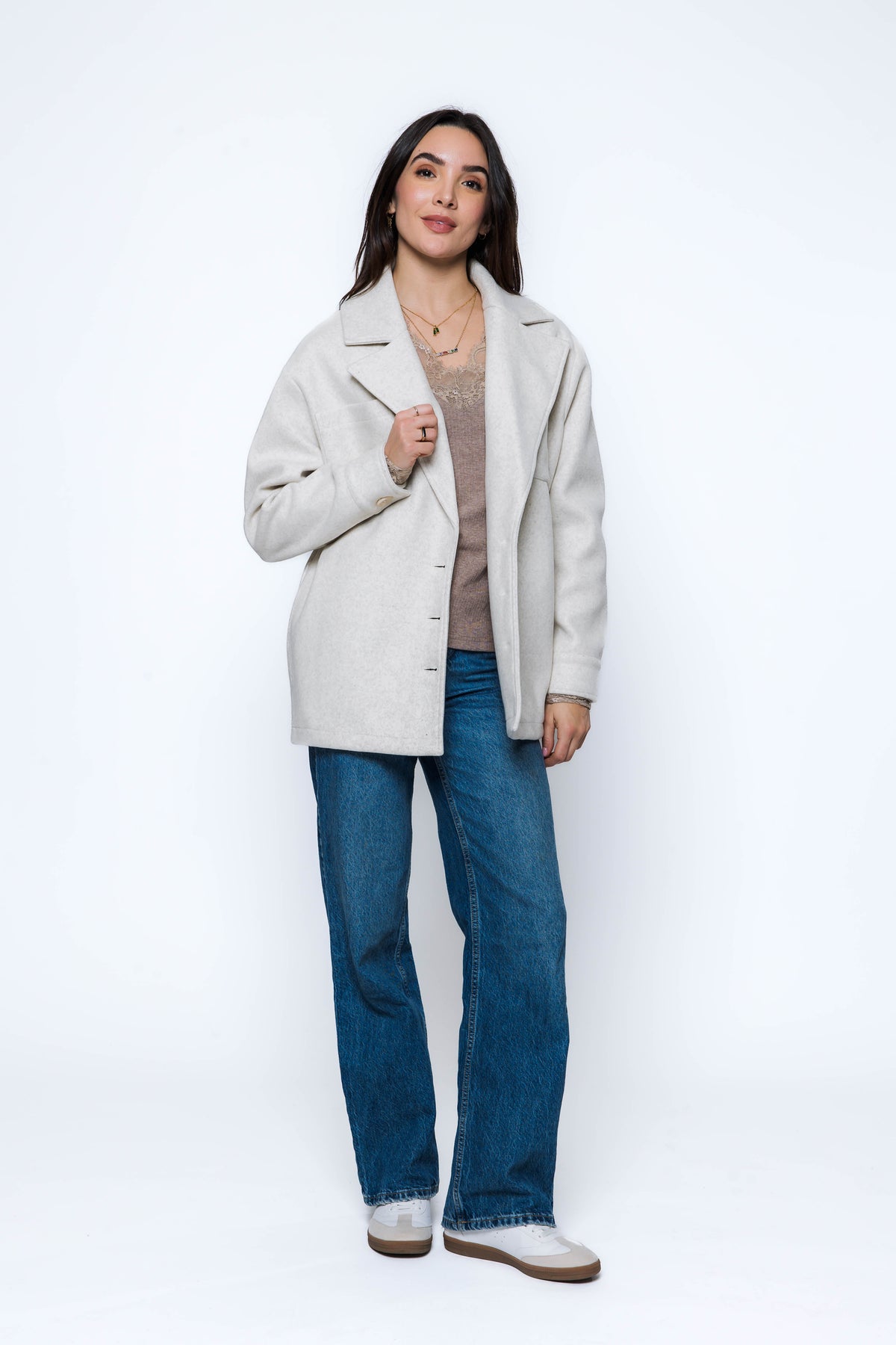 Orb Samantha Top Coat In Oatmeal