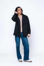 Orb Samantha Top Coat In Black Marle