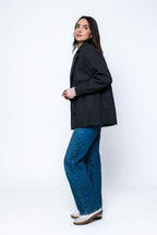 Orb Samantha Top Coat In Black Marle