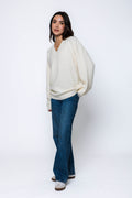 Orb Leandra Vee Neck Pullover In Winter White