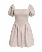 Priv Ramona Dress In Tan Gingham