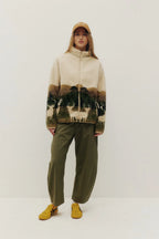 Kuwalla Printed Sherpa Jacket In Elk Wildlife