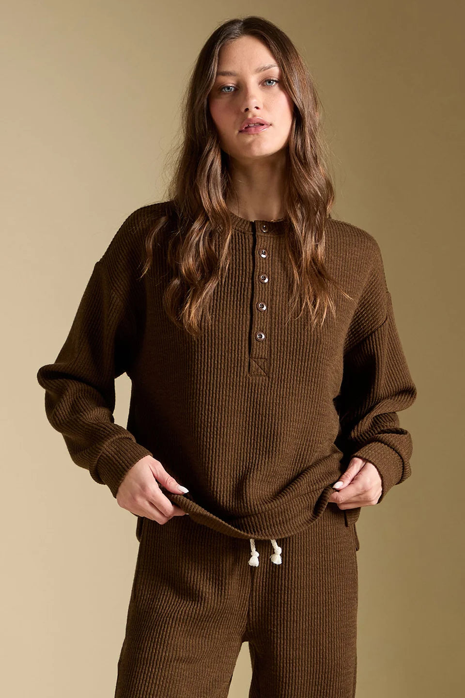 Saltwater Luxe Long Sleeve Pullover In Olive