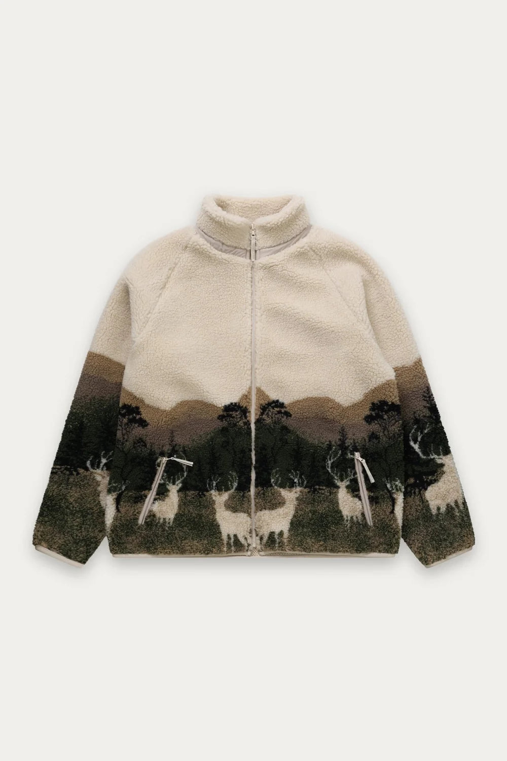 Kuwalla Printed Sherpa Jacket In Elk Wildlife