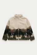 Kuwalla Printed Sherpa Jacket In Elk Wildlife