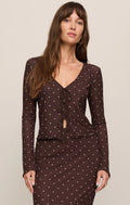 Z Supply Amara Polka Dot Top in Chocolate