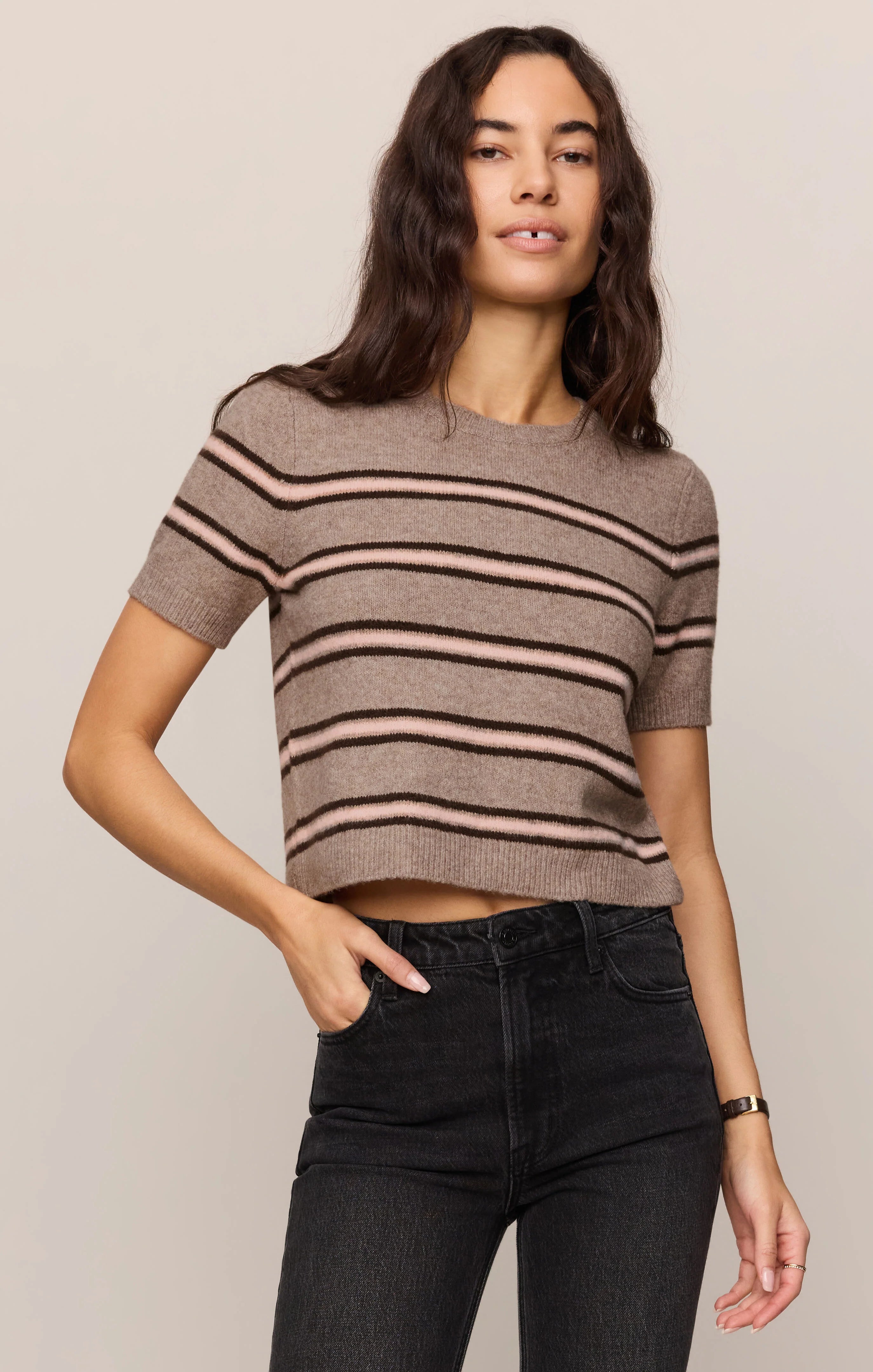 Z Supply Gatewood Stripe Sweater in Ash