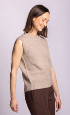 Pink Martini Clarissa Sweater Vest in Beige
