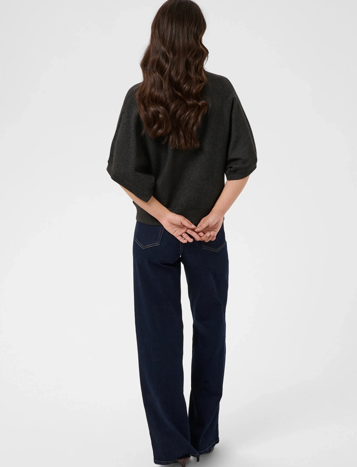 Kaffe Barbara Wing SL Pullover In Dark Grey