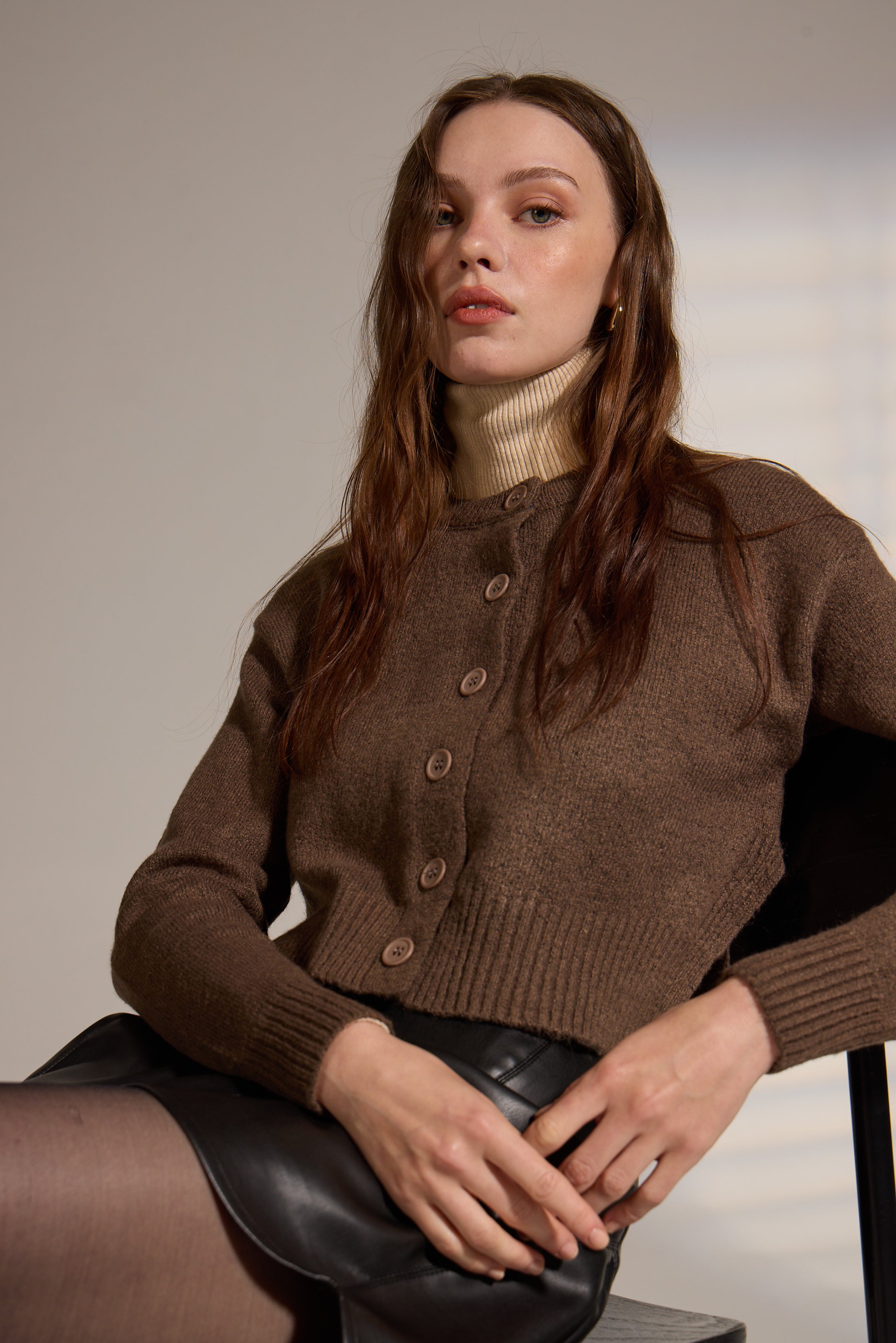 Deluc Teide Cardigan in Mocha