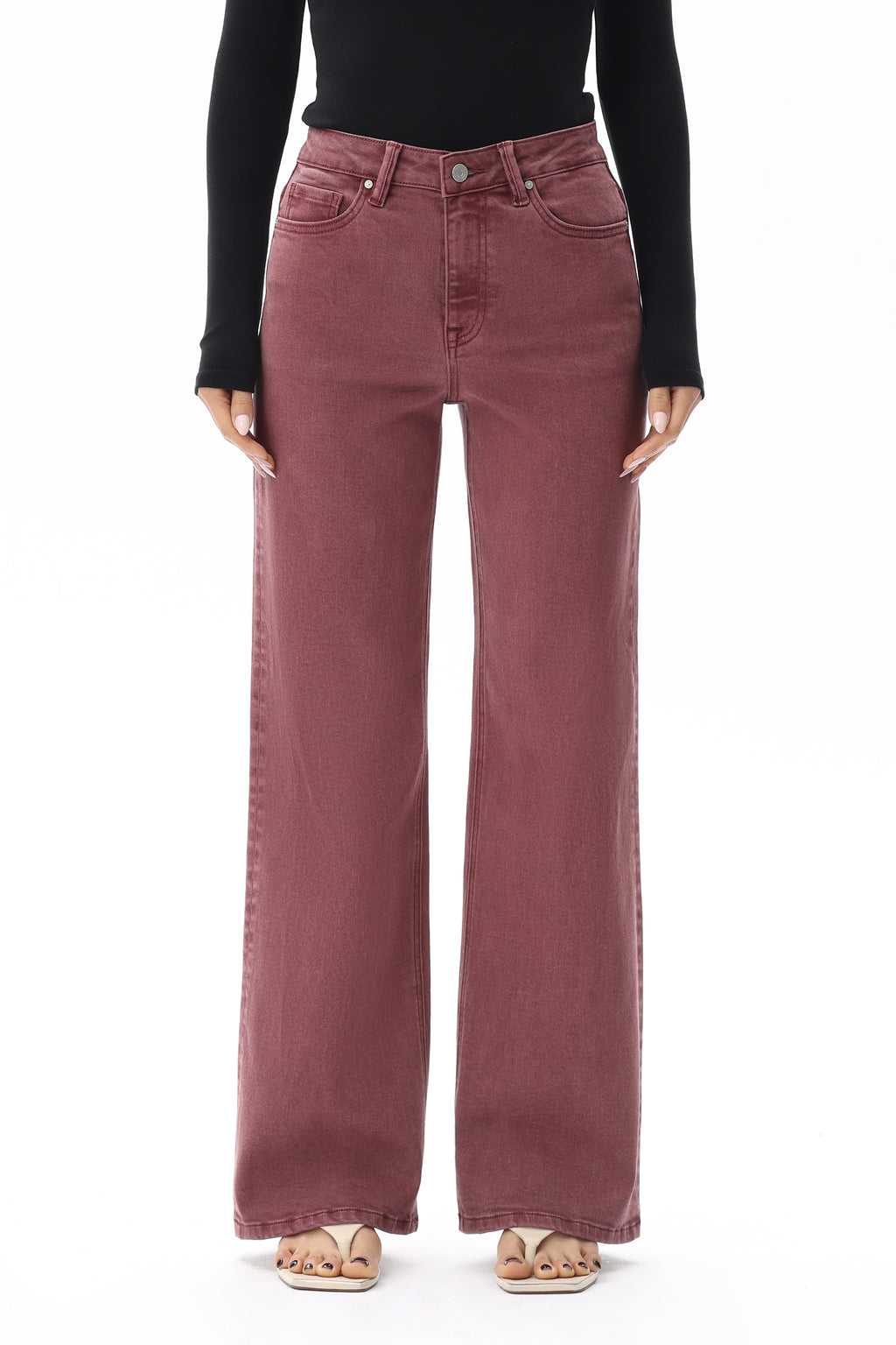 Bayeas New York Super High Rise Slim Wide Leg In Float