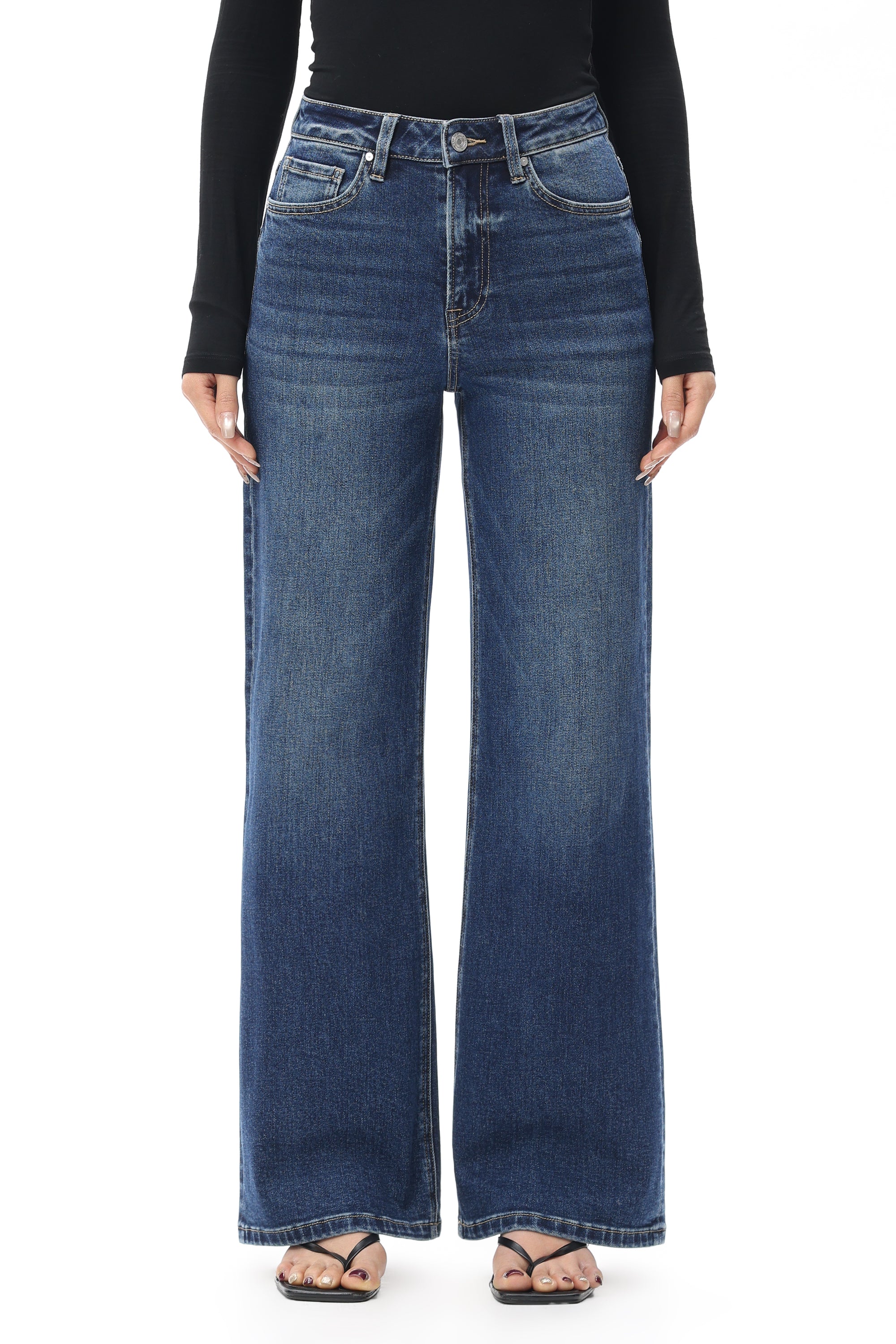 Bayeas New York High Rise Slim Wide Leg In Somnia