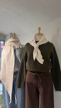 Cest Moi Triangle Scarf In Heather Beige